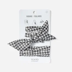 Texto Accessoires^Rubans-foulards s à motif pied-de-poule NOIR