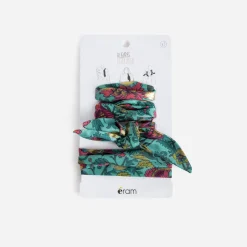 Eram Autres Accessoires^Rubans-foulards vert motif floral MULTICOLORE
