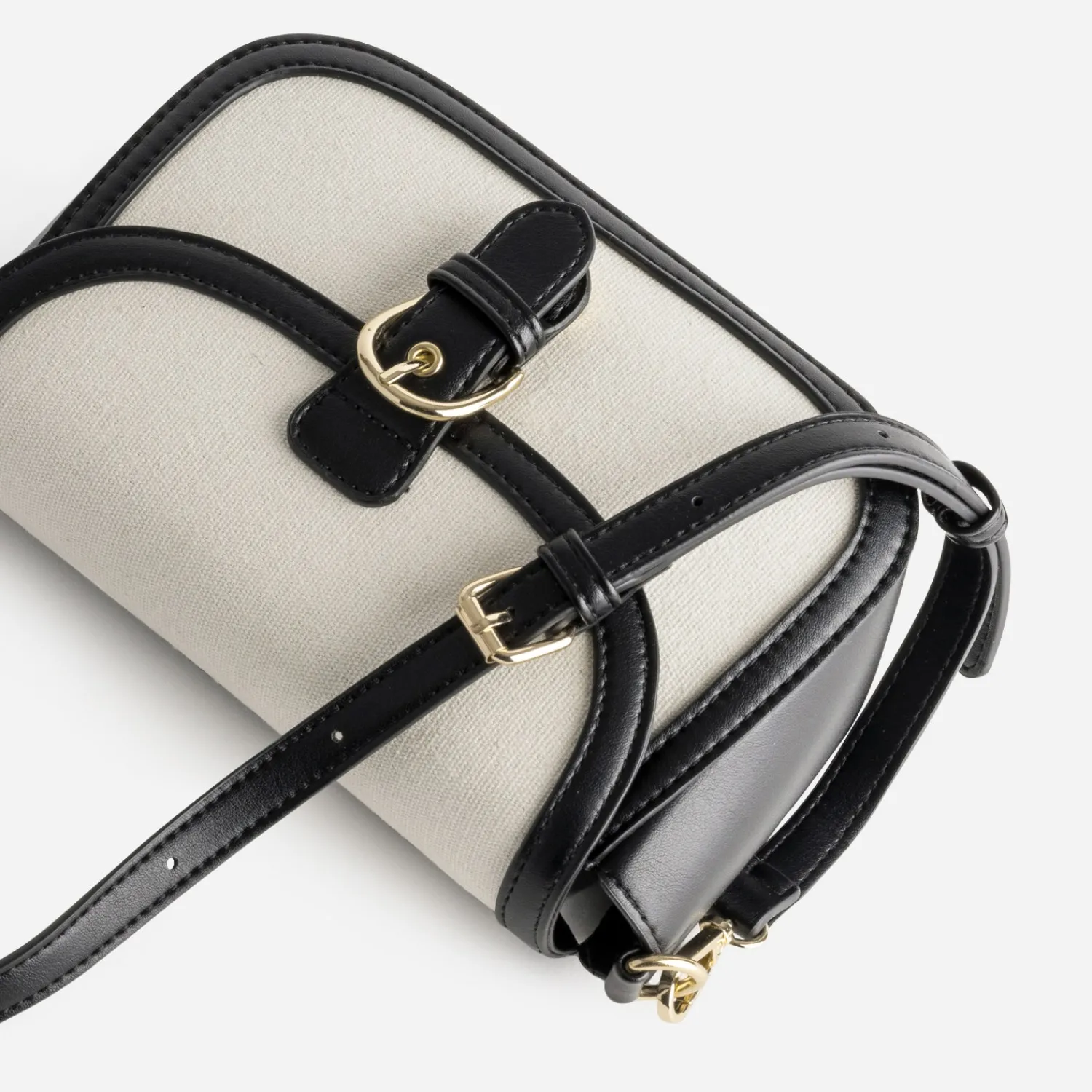 Eram Sacs À Main^Sac à main bi-matière et textile beige NOIR