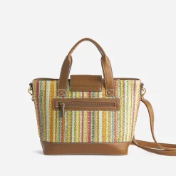 Eram Sacs Cabas^Sac à main et tressage multicolore CAMEL