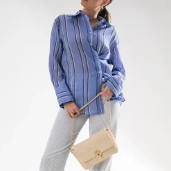 Eram Sacs À Main^Sac à main écru tressé détails dorés BEIGE