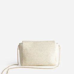 Eram Sacs À Main^Sac à main écru tressé détails dorés BEIGE