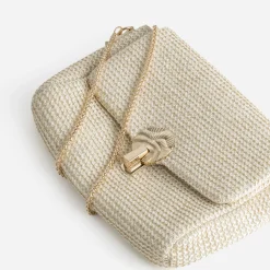 Eram Sacs À Main^Sac à main écru tressé détails dorés BEIGE