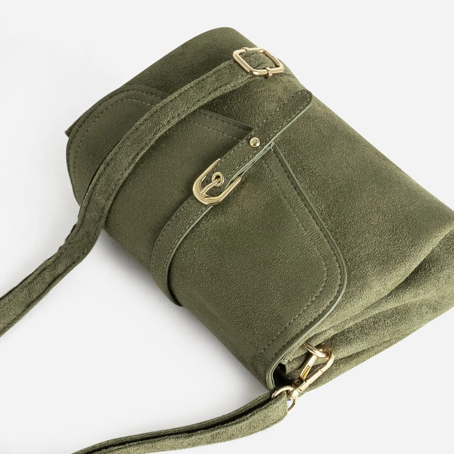 Eram Sacs À Main^Sac à main kaki suédé VERT