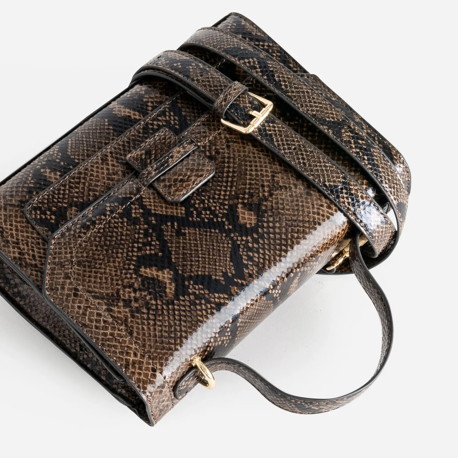 Eram Sacs À Main^Sac à main imprimé effet python MARRON