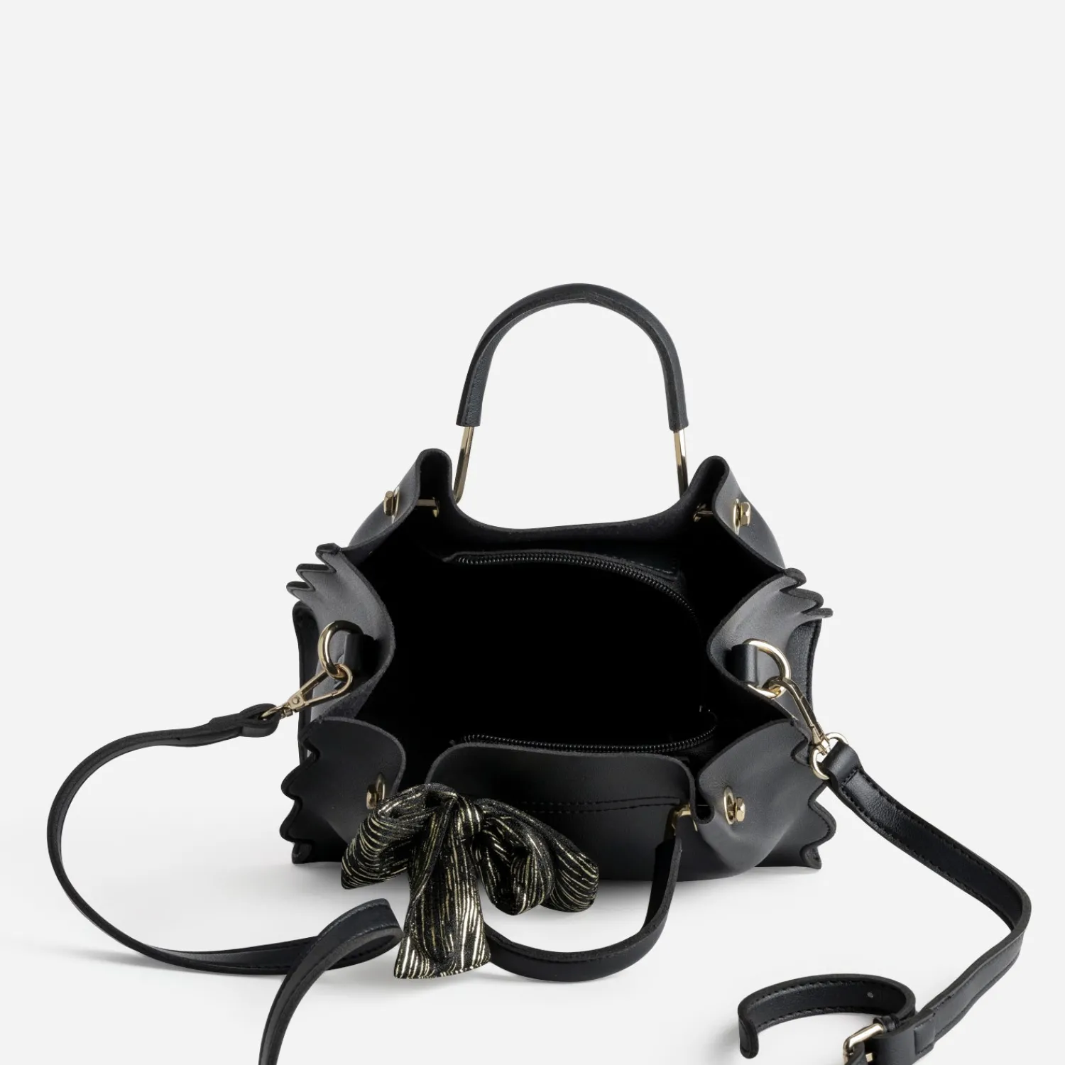 Eram Sacs À Main^Sac à main à ruban imprimé NOIR