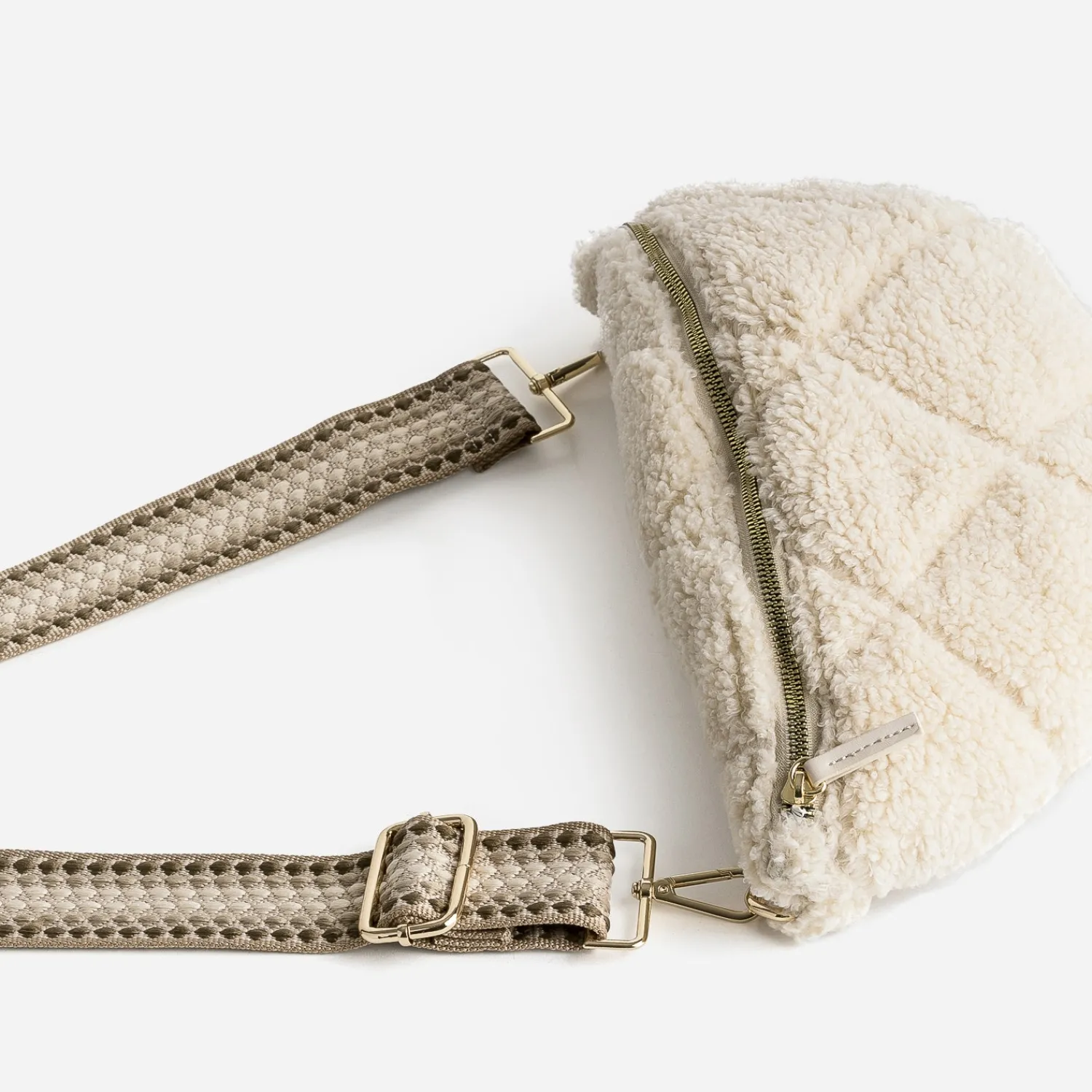 Eram Sacs Bananes & Bandoulières|Sacs À Main^Sac banane écru sherpa bouclette ECRU