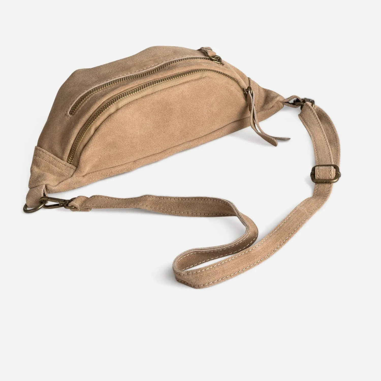 Texto Capsule Maroquinerie Cuir|Sacs Bananes & Bandoulières^Sac banane cuir velours BEIGE