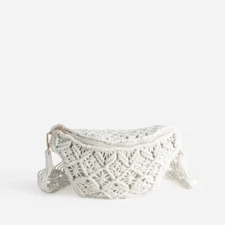 Texto Sacs Bananes & Bandoulières|Sacs À Main^Sac banane écru macramé BLANC