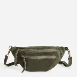 Texto Capsule Maroquinerie Cuir|Sacs Bananes & Bandoulières^Sac banane cuir velours KAKI