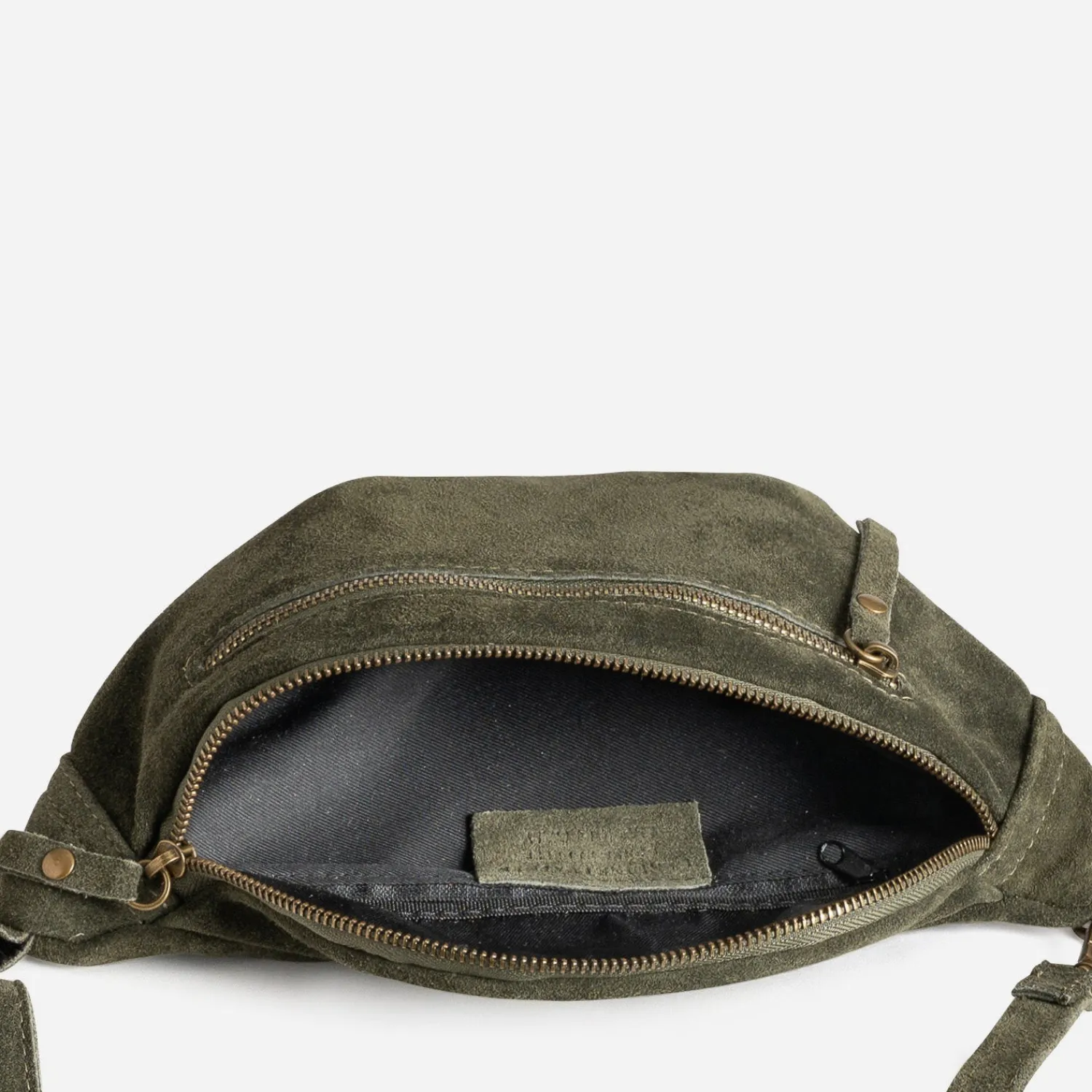 Texto Capsule Maroquinerie Cuir|Sacs Bananes & Bandoulières^Sac banane cuir velours KAKI