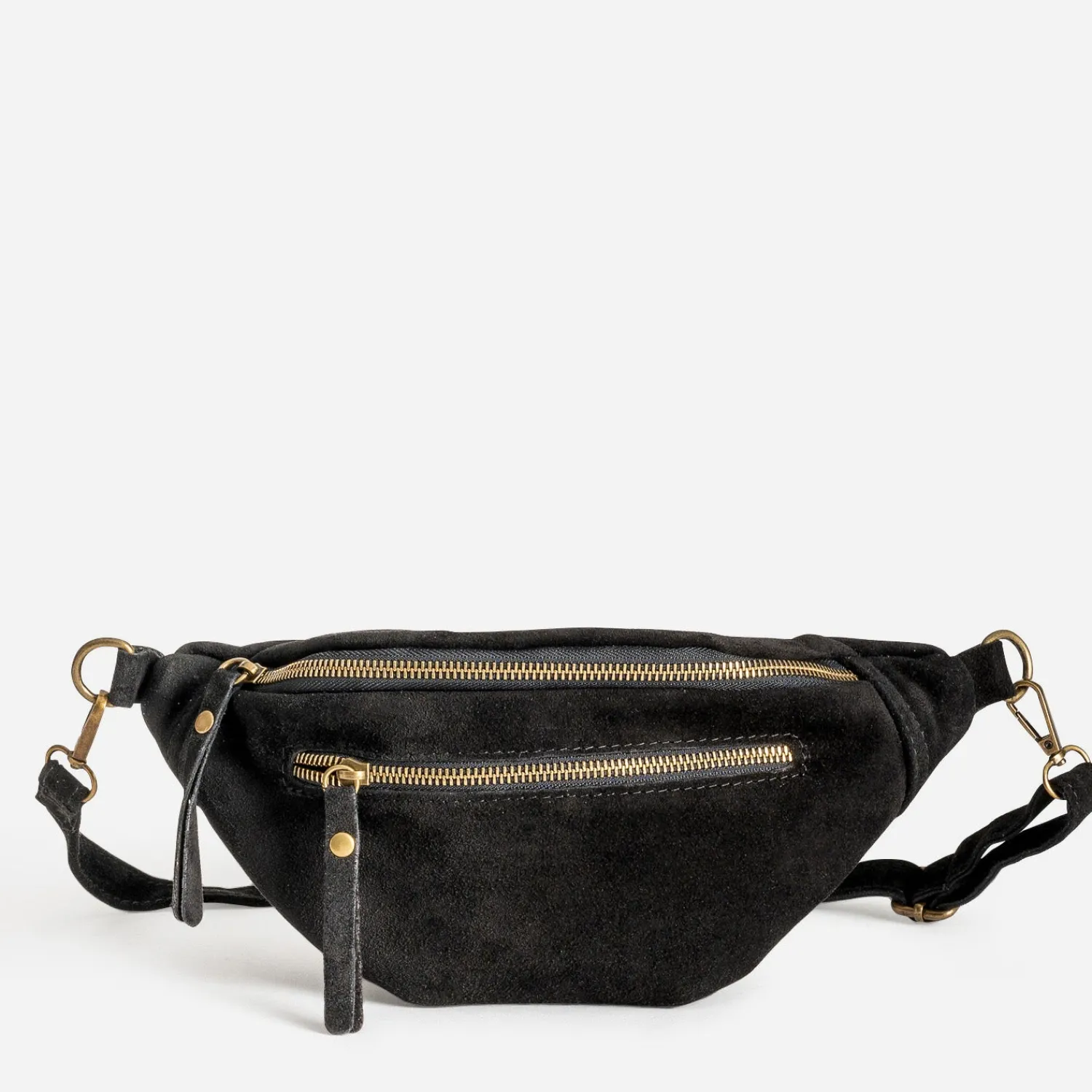 Texto Capsule Maroquinerie Cuir|Sacs Bananes & Bandoulières^Sac banane cuir velours NOIR