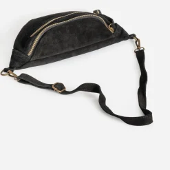 Texto Capsule Maroquinerie Cuir|Sacs Bananes & Bandoulières^Sac banane cuir velours NOIR