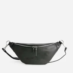 Texto Sacs Bananes & Bandoulières|Sacs À Main^Sac banane noir zip é ARGENT