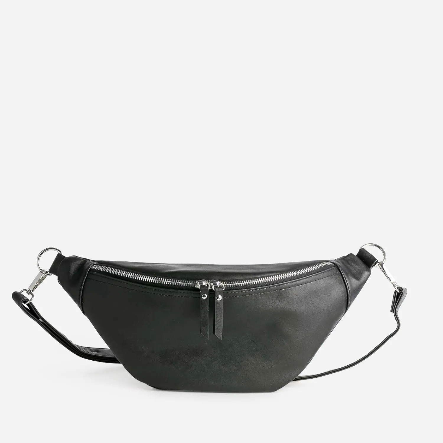 Texto Sacs Bananes & Bandoulières|Sacs À Main^Sac banane noir zip é ARGENT