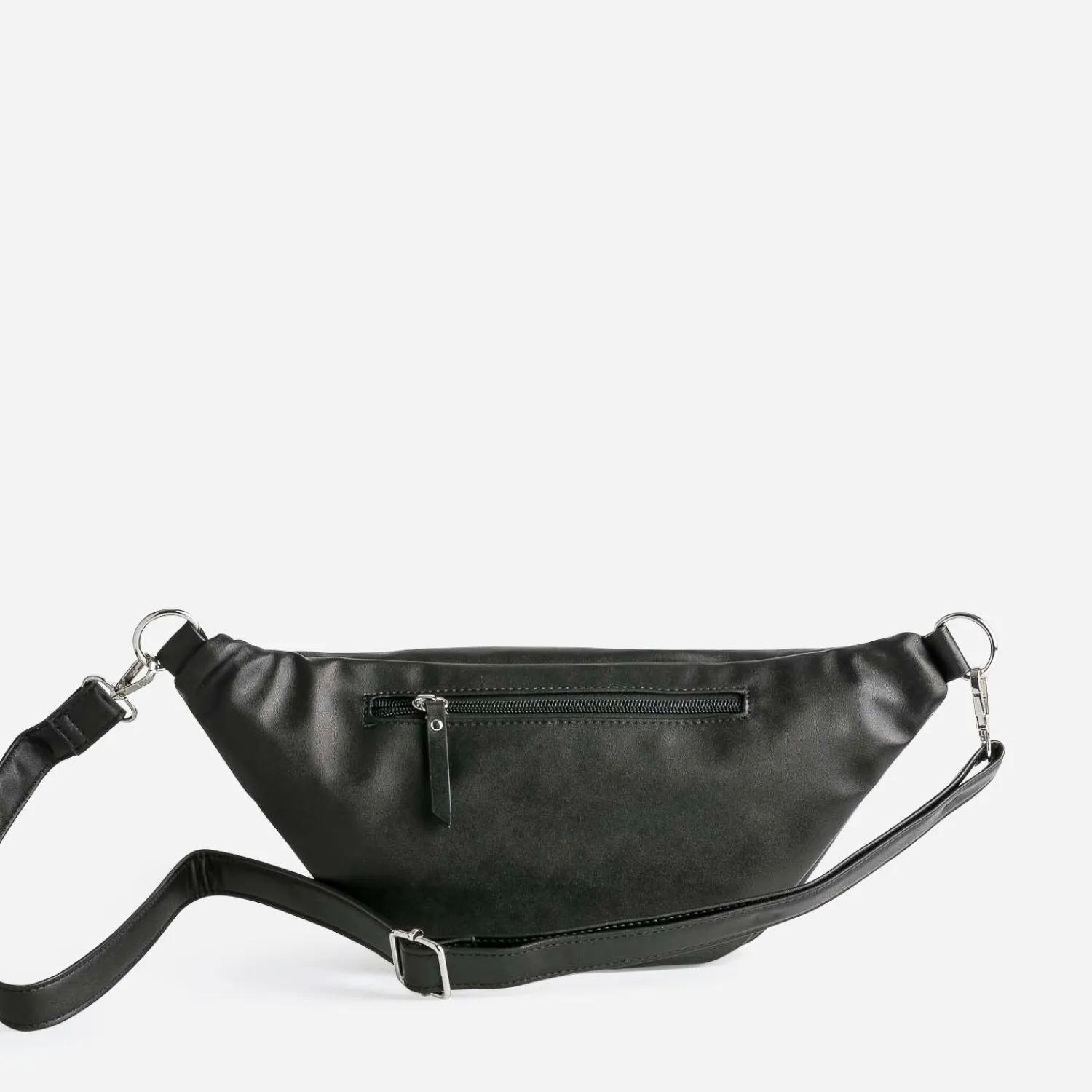 Texto Sacs Bananes & Bandoulières|Sacs À Main^Sac banane noir zip é ARGENT