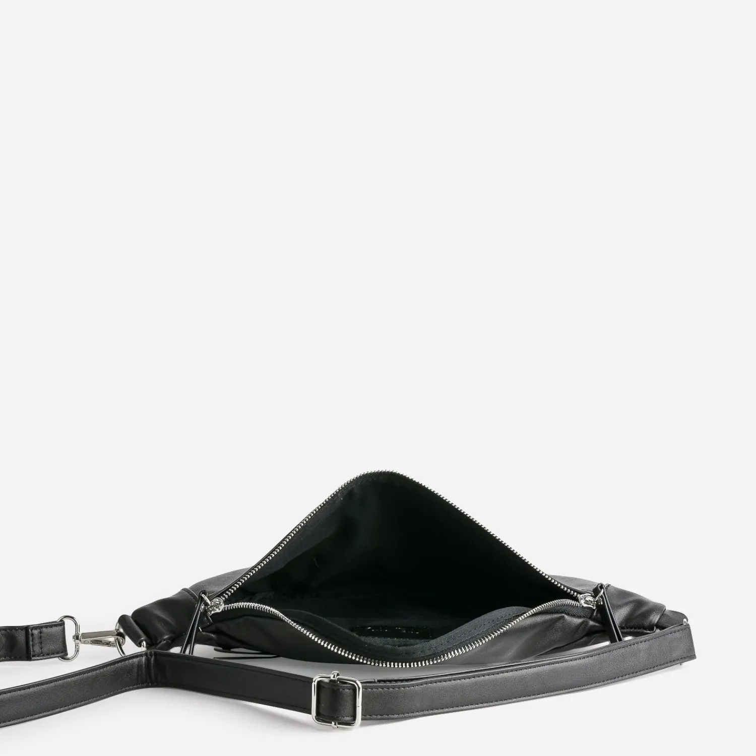 Texto Sacs Bananes & Bandoulières|Sacs À Main^Sac banane noir zip é ARGENT
