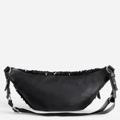 Texto Sacs Bananes & Bandoulières|Sacs À Main^Sac banane e bi-matière à sequins NOIR