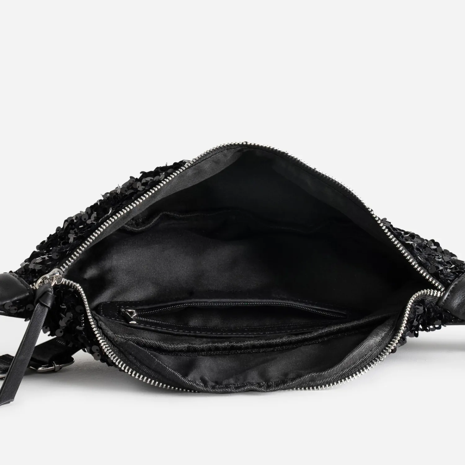 Texto Sacs Bananes & Bandoulières|Sacs À Main^Sac banane e bi-matière à sequins NOIR