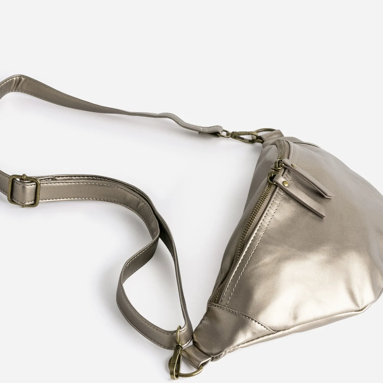 Texto Sacs Bananes & Bandoulières|Sacs À Main^Sac banane taupe métallisé MARRON