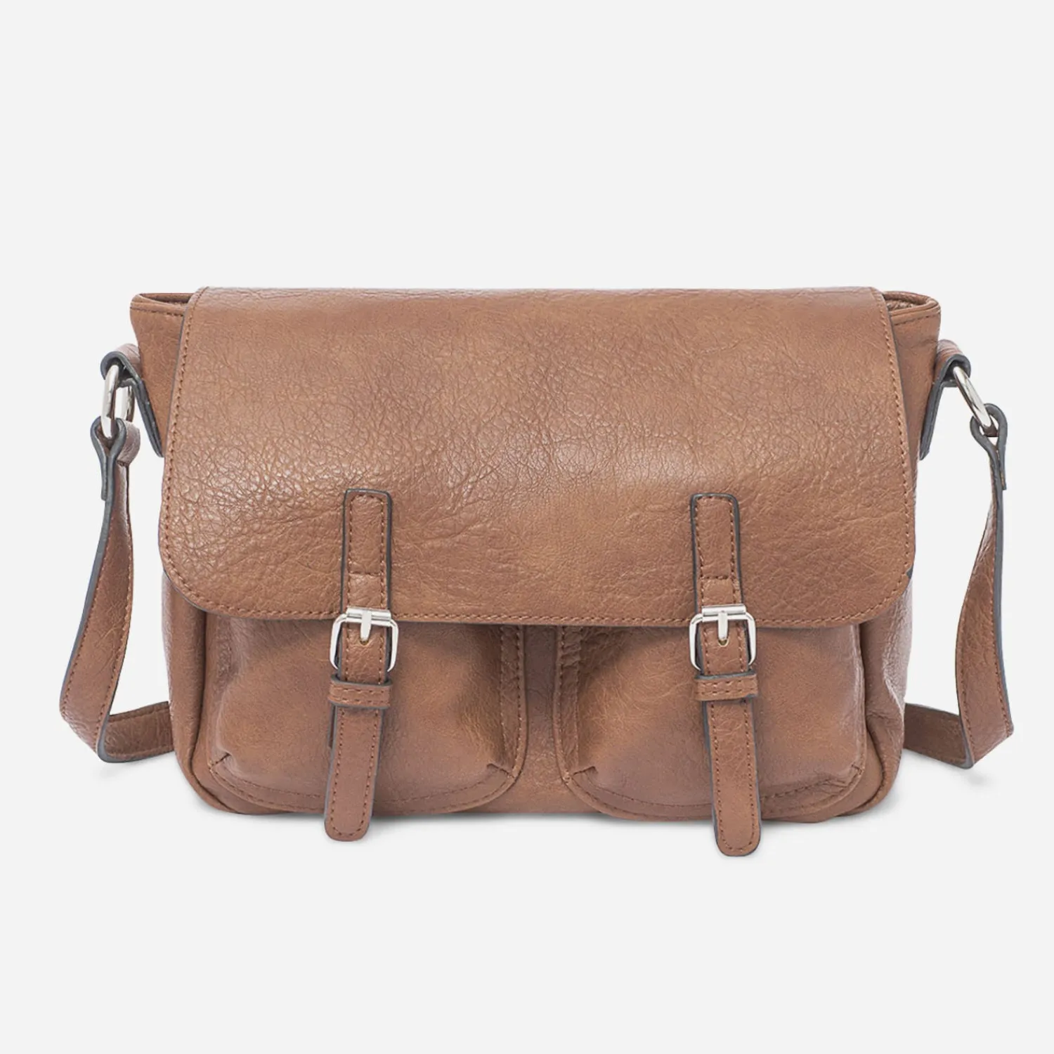 Eram Sacs Bandoulières|Sacs À Main^Sac bandoulière cognac à double boucle CAMEL