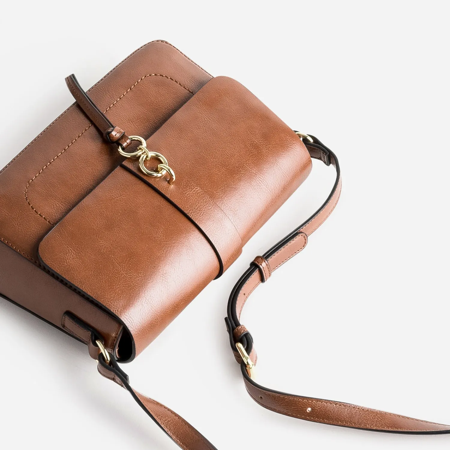 Eram Sacs Bandoulières|Sacs À Main^Sac bandoulière avec double anneaux COGNAC