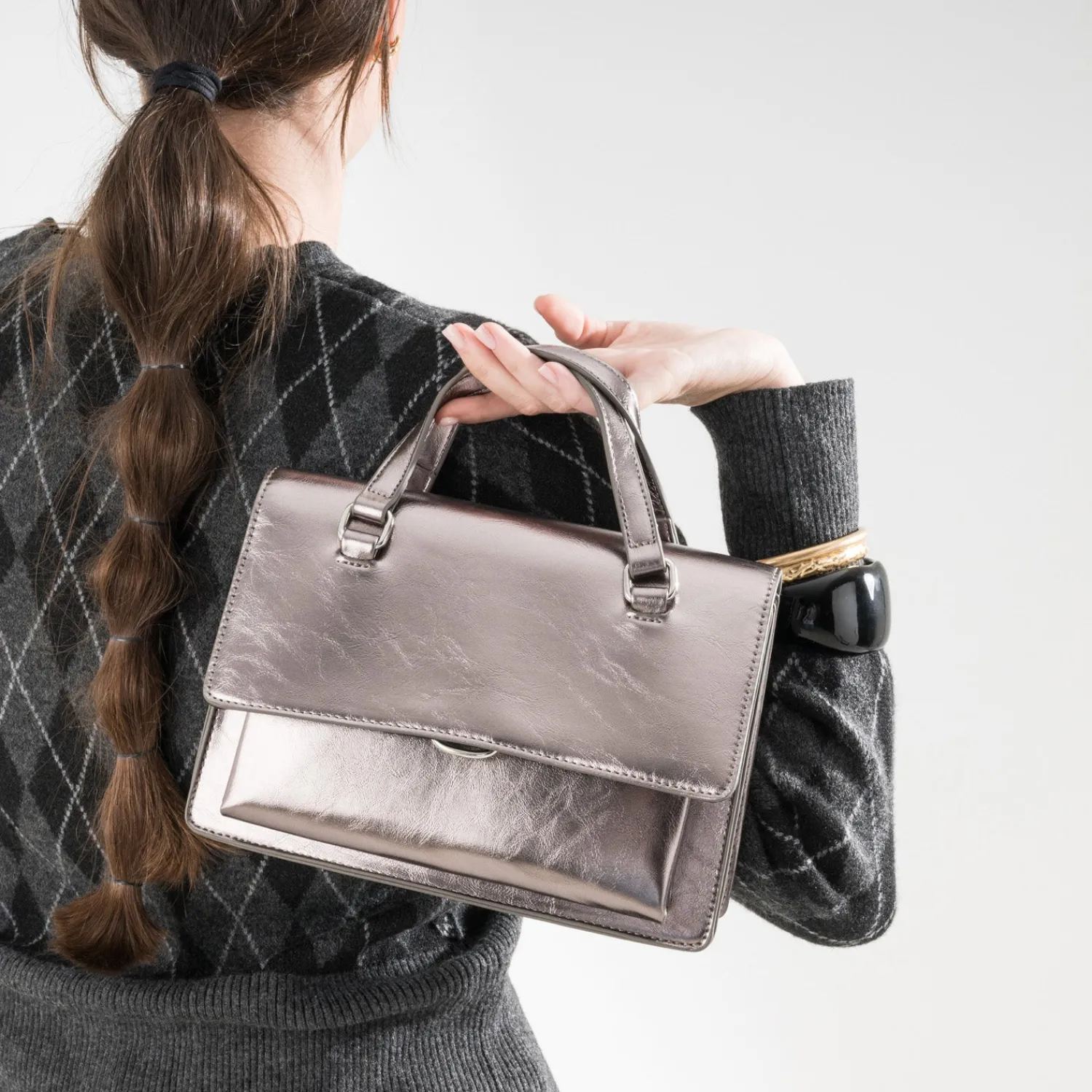 Eram Sacs Bandoulières|Sacs À Main^Sac bandoulière gris foncé métallisé ARGENT