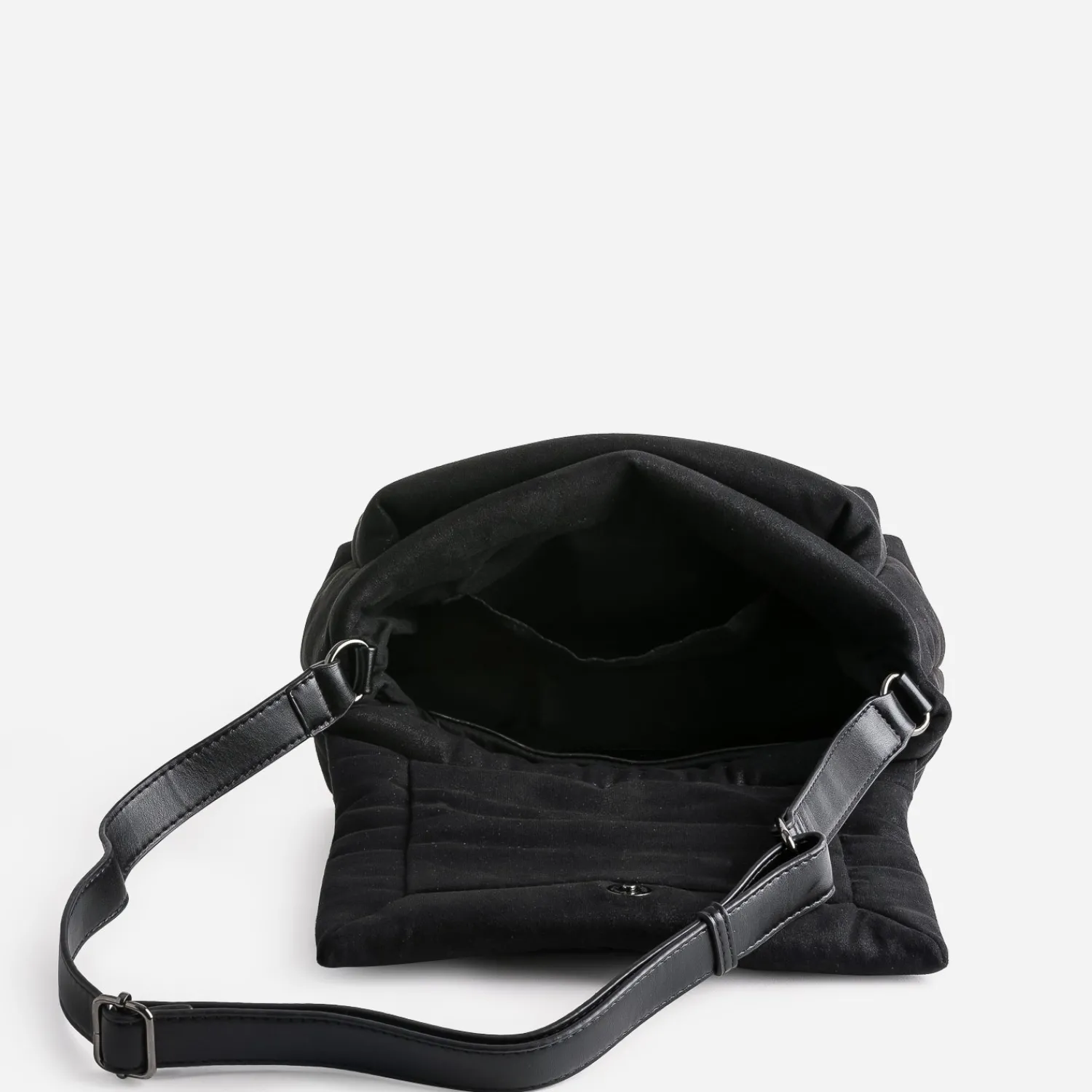 Texto Sacs Bandoulières|Sacs À Main^Sac bandoulière irisé textile suédé NOIR