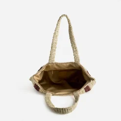 Eram Sacs Cabas^Sac beige paille papier motif rayures MULTICOLORE