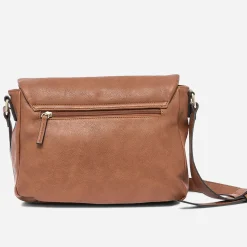 Eram Sacs À Main^Sac besace avec rabat zippé CAMEL