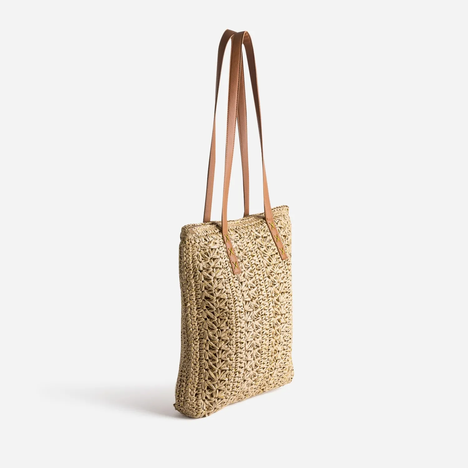 Eram Sacs Cabas^Sac cabas foncé paille papier BEIGE