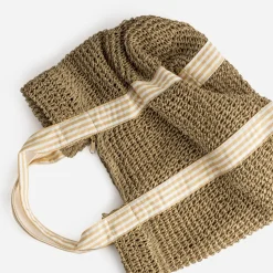 Eram Sacs À Main^Sac cabas paille papier anses rayées BEIGE