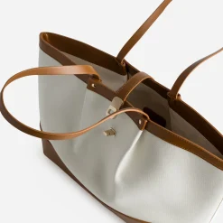 Eram Sacs Cabas^Sac cabas toile bi-matière cognac BEIGE