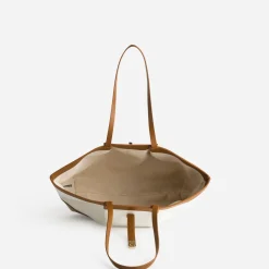 Eram Sacs Cabas^Sac cabas toile bi-matière cognac BEIGE