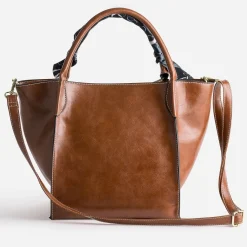 Eram Sacs Cabas^Sac cabas cognac décor foulard MARRON