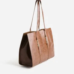 Eram Sacs Cabas^Sac cabas détails bijou COGNAC
