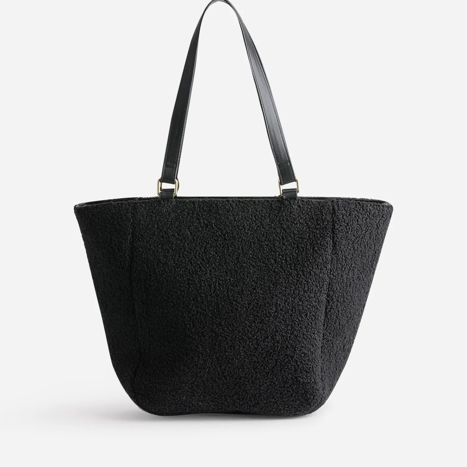 Eram Sacs Cabas^Sac cabas tissu Sherpa avec poche NOIR