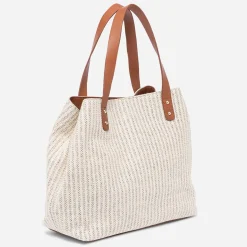 Eram Sacs Cabas^Sac cabas paille effet tressé BEIGE