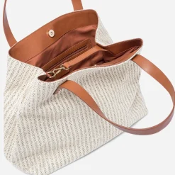 Eram Sacs Cabas^Sac cabas paille effet tressé BEIGE