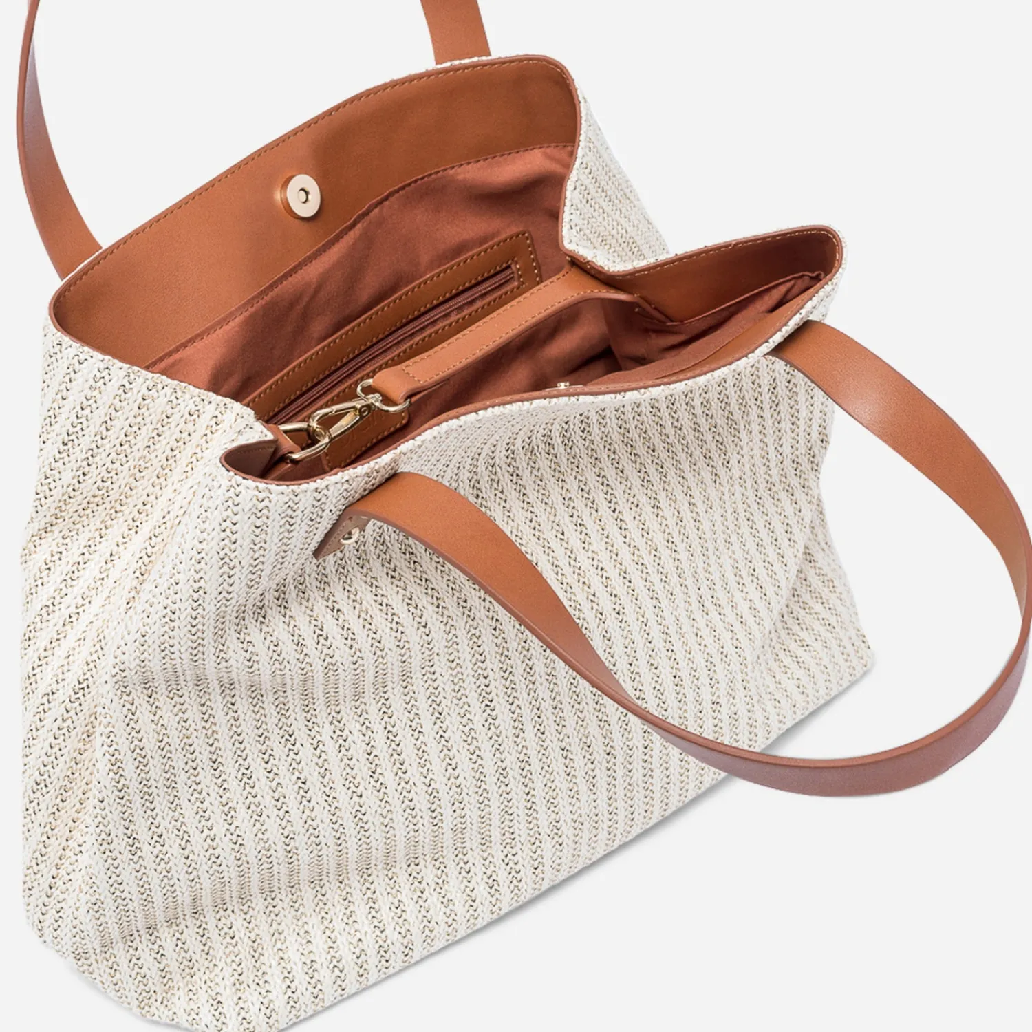 Eram Sacs Cabas^Sac cabas paille effet tressé BEIGE