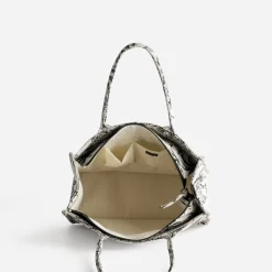 Texto Sacs Cabas^Sac cabas beige jacquard motif villages NOIR