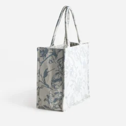 Eram Sacs Cabas^Sac cabas TEXTO beige jacquard motif floral BLEU