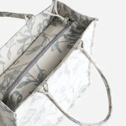 Eram Sacs Cabas^Sac cabas TEXTO beige jacquard motif floral BLEU