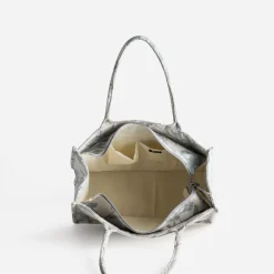Eram Sacs Cabas^Sac cabas TEXTO beige jacquard motif floral BLEU