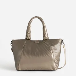 Texto Sacs À Main^Sac cabas bronze nylon matelassé MARRON