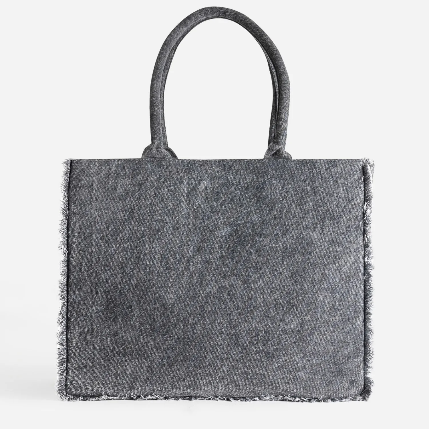 Texto Sacs Cabas^Sac cabas effet denim frangé GRIS