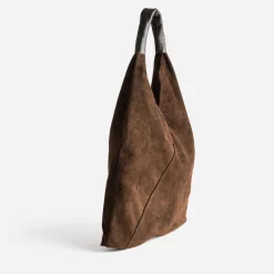 Texto Capsule Maroquinerie Cuir|Sacs Cabas^Sac hobo cuir velours MARRON