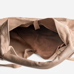 Texto Capsule Maroquinerie Cuir|Sacs Cabas^Sac hobo cuir velours TAUPE