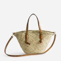 Eram Sacs Cabas|Sacs À Main^Sac panier beige en paille anses CAMEL