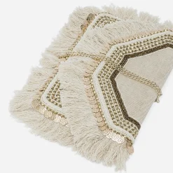 Texto Pochettes|Sacs À Main^Sac pochette chiné en textile à broderies ethniques BEIGE
